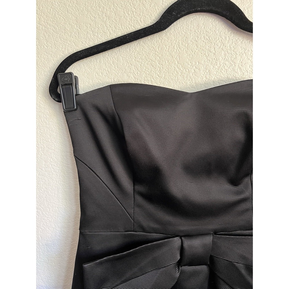 Coast Dress Short Black Strapless Ribbed Tafeta Front Bow US 8 - Picture 4 of 10